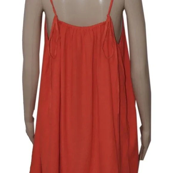 Free People Rae Mini Mandarin Red Swingy Scoop Neck Dress - Picture 5 of 6